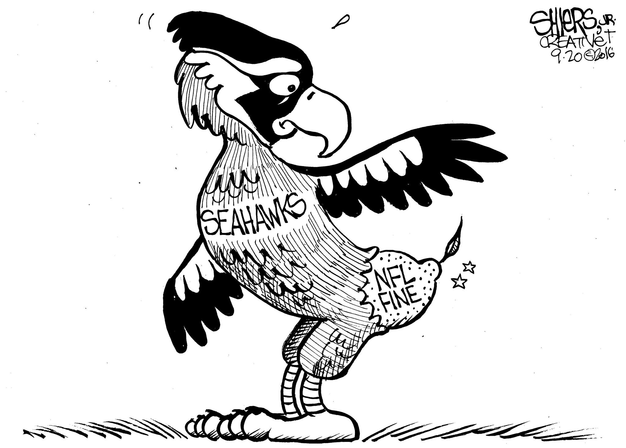 seattle seahawks fined for violating offseason rules cartoon