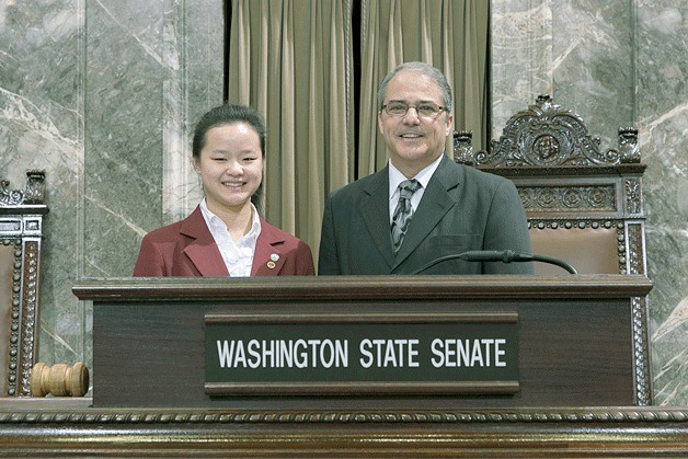 Lynn Chou of Bothell served as a page in the Washington State Senate during the week of Feb. 16.