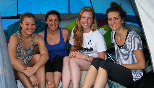 Four naturopathic medical students at Bastyr University became homeless for a week. Pictured left to right: Allie Donnell
