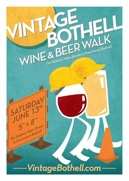 Main Street Bothell businesses participating in Wine and Beer Walk, June 13