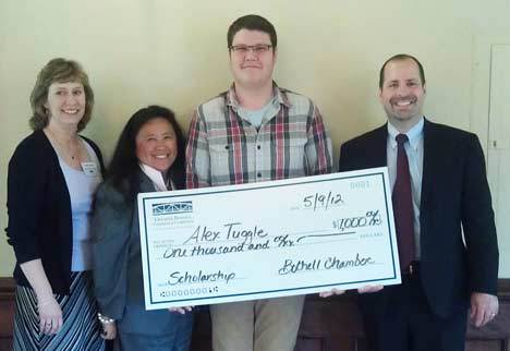 Secondary Academy for Success (SAS) senior Alex Tuggle received a Greater Bothell Chamber of Commerce $1