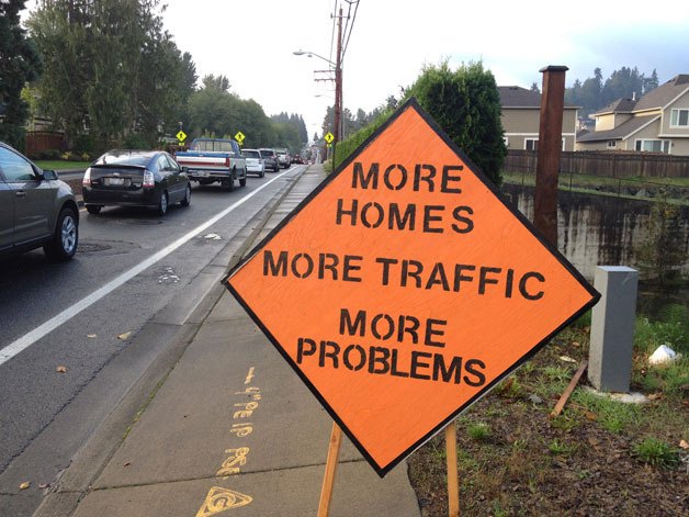 A sign that appeared in downtown Bothell this week.