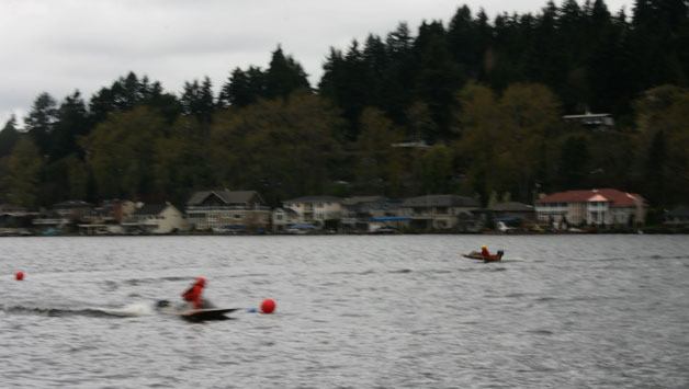 Boaters race during the Kenmore Hydroplane Cup Saturday.