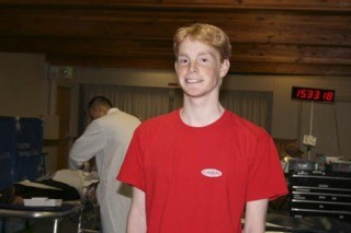 Ben Billey of Kenmore Boy Scout Troop 582 helps out at a blood drive June 3 at Northlake Lutheran Church in honor of Kelly Clark