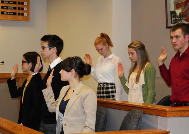 Bothell teens attended a mock trial at Bothell Municipal Court.