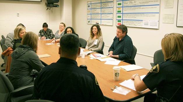 Councilmember Dunn meeting with staff at the Maleng Regional Justice Center Jail and with graduates of the King County Incarcerated Veterans Program.