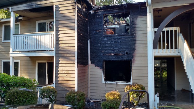 A fire at the Canyon Pointe Apartments ripped through many units
