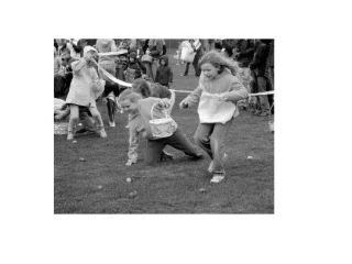 Young egg hunters scramble for Easter treats last Saturday at Inglemoor High. More than 500 people attended the event