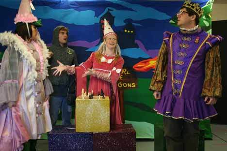 Taproot Theatre Road Company performing 'Alexander and the Dragon.'