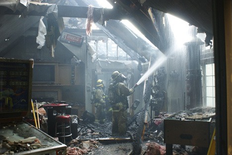 The Snohomish County Fire Marshall's Office believes stray fireworks may have set off this blaze that did more than $2 million in total damage to a home and its contents in Bothell.