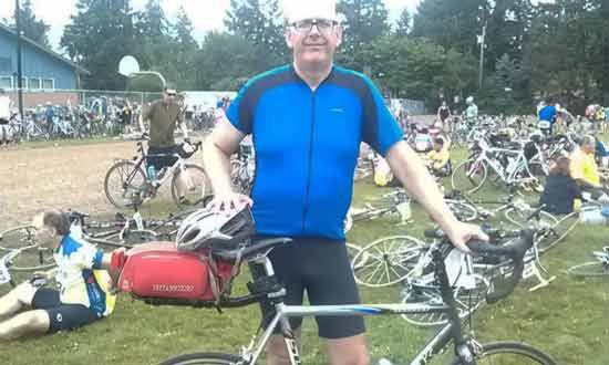 Mark Gorow during this year's Seattle-to-Portland ride.
