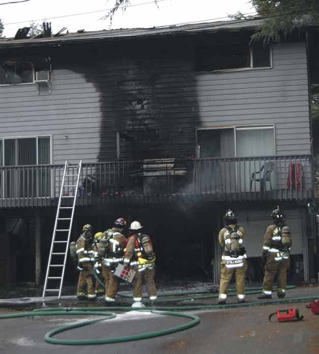 Bothell firefighters helped respond and put out this apartment fire in Lynnwood Thursday morning.