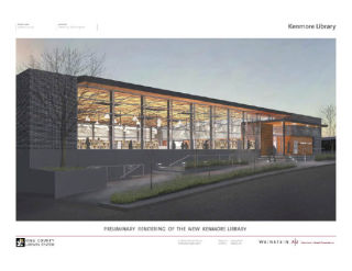 Here’s a preliminary rendering of the new Kenmore library planned for 6531 N.E. 181st St.