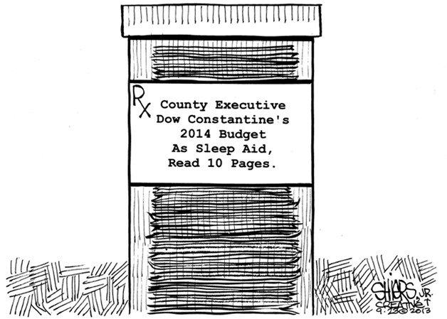 2014 King County budget as sleep aid | Cartoon for Sept. 29