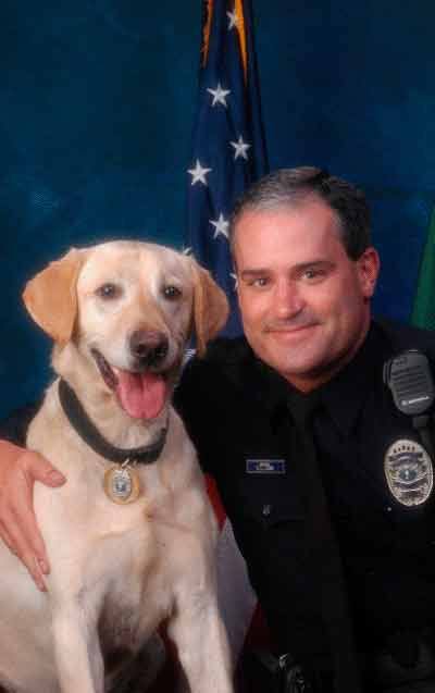 Officer Darryl Lobe and Bothell Police Department K-9 Charley.