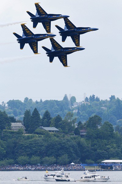 The Blue Angels will take flight over Lake Washington this week.