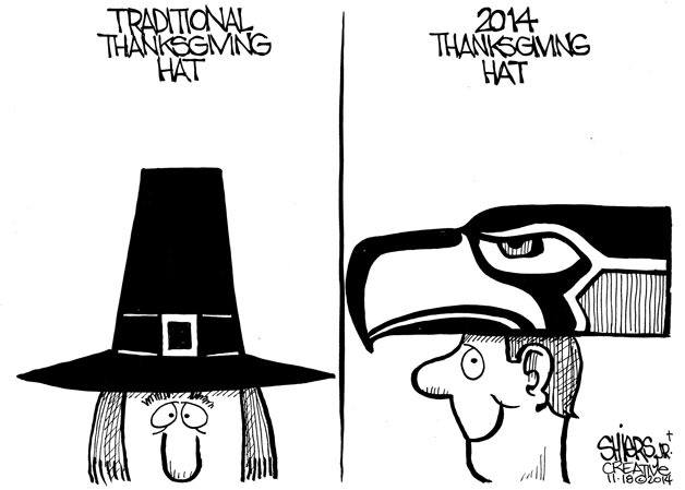 Traditional Thanksgiving hat vs. 2014 hat | Cartoon for Nov. 23