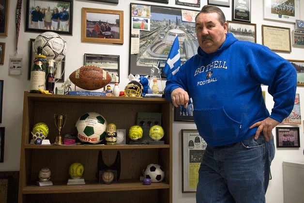 Mike Dale is known as the Mayor of Pop Keeney or the Commander-in-Chief of Pop Keeney Stadium as he takes care of the grad facility that is home of the defending state high school championship football team from Bothell High School.
