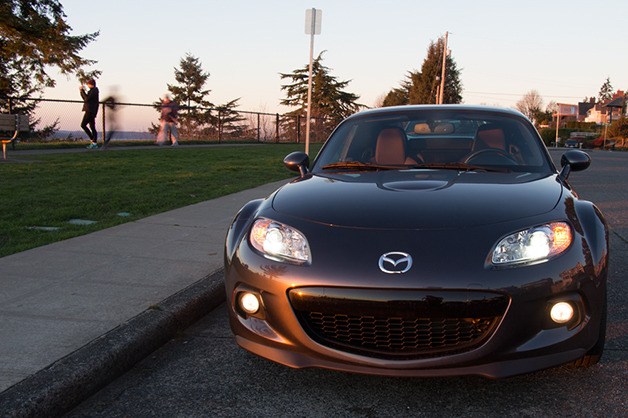 The 2015 Mazda Miata on the green streets of Seattle.