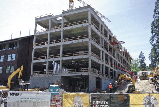 This building will be the first new structure on the UW Bothell campus in 10 years. The building 'topped out' this week