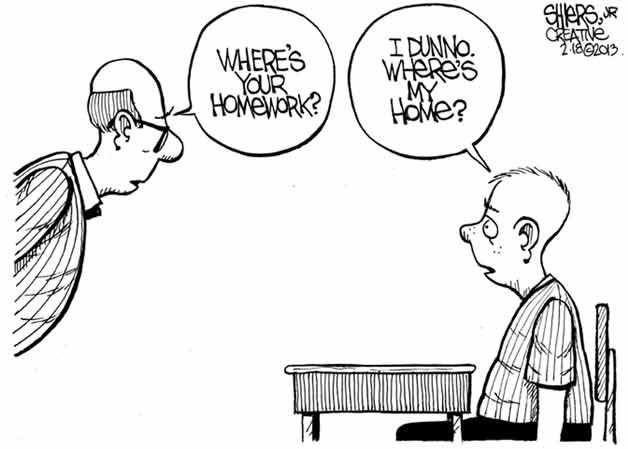 Where's your homework? | Cartoon for Feb. 23
