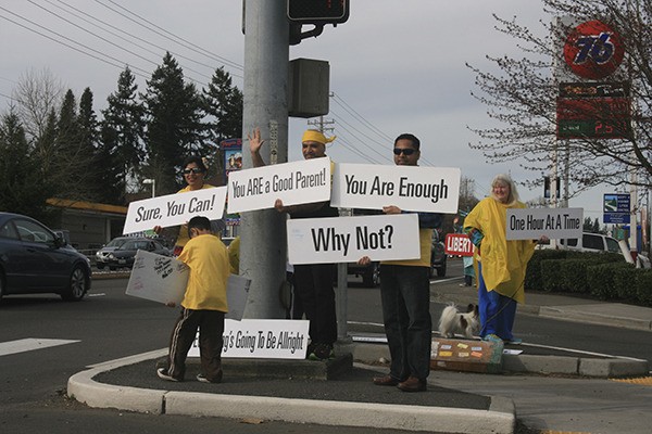 A 'happiness sprinkling' taking place last Friday afternoon at Thrasher's Corner.