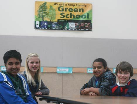 Canyon Creek Elementary sixth-grade students — from left