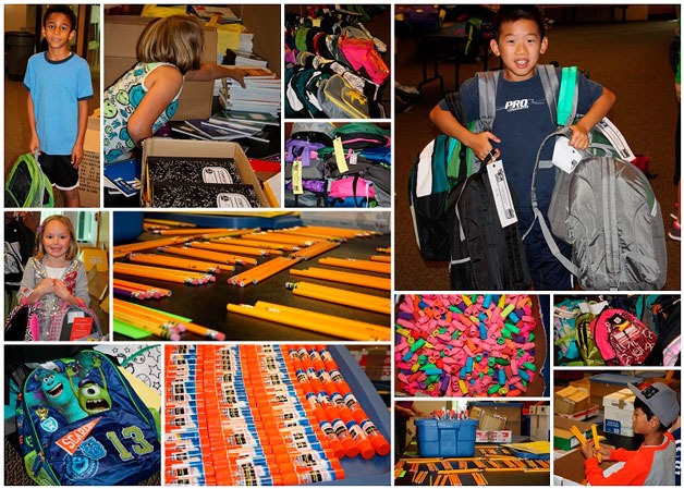 Northshore School District collected and distributed backpacks filled with school supplies for needy children.