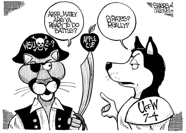 Huskies against ... the Pirates? - 2012 Apple Cup | Cartoon for Nov. 19