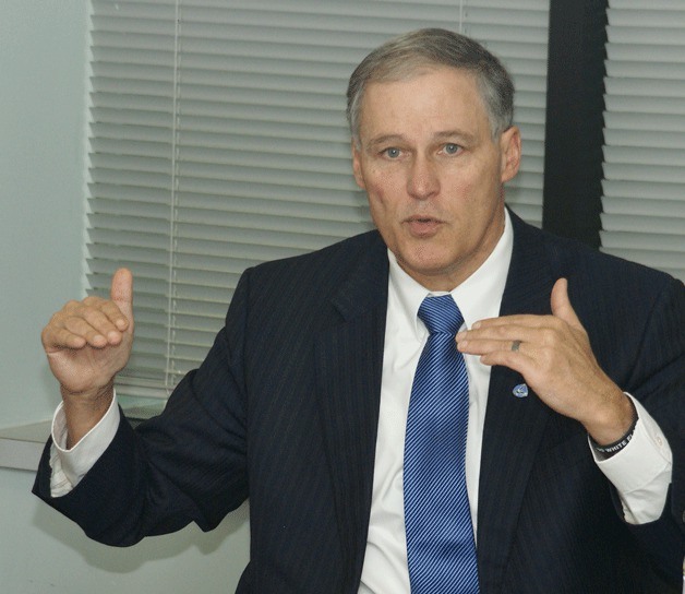 Gov. Jay Inslee discussed the revenue portion of his proposed budget with the Reporter on Thursday.