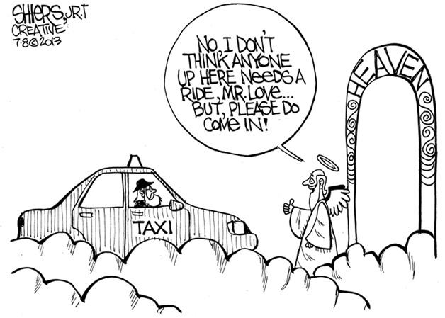 I don't think anyone up here needs a ride | Cartoon for July 10