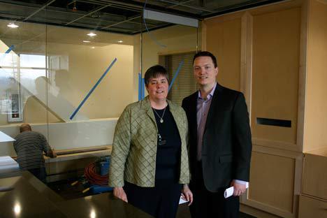 Pacific Medical Center's Director of Clinic Operations Linda Eremic and Medical Director Brett Daniel check out the layout of the new Bothell location