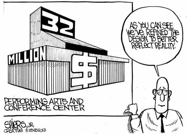Performing arts and conference center | Cartoon for March 30