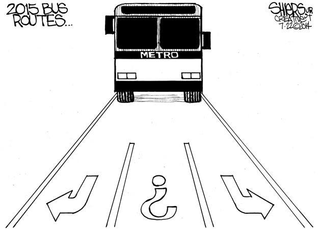 2015 bus routes are a big question | Cartoon for July 26