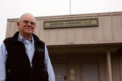 Les 'Bud' Eaton stands outside the Kenmore Community Club