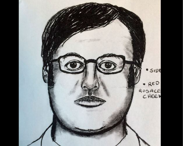A sketch of a man caught hiding out in a home in Bothell.