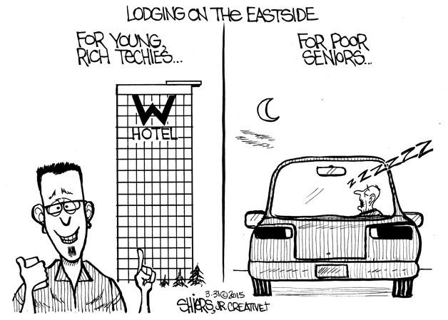 Lodging on the Eastside | Cartoon for April 4
