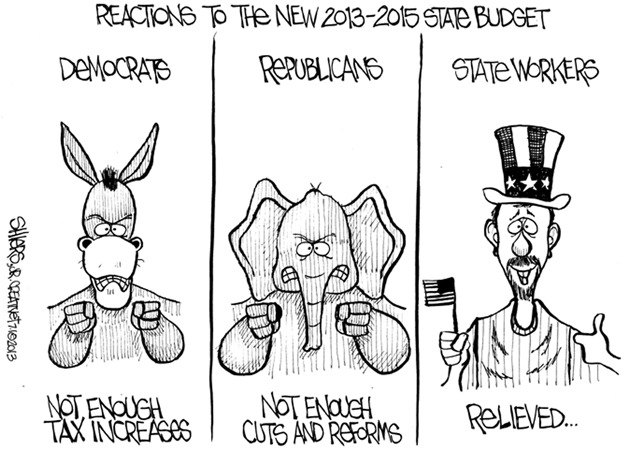 Reaction to new 2013-2015 state budget | Cartoon for July 1