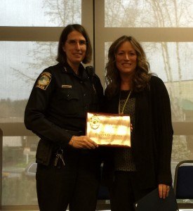 Rachel Ormiston is recognized by the Bothell PD as the 2014 Employee of the Year.