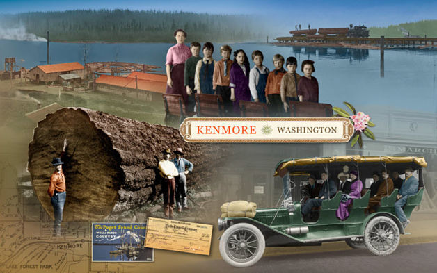 This mural will be a feature at the new Kenmore Wells Fargo and depicts things from the Northshore's history.