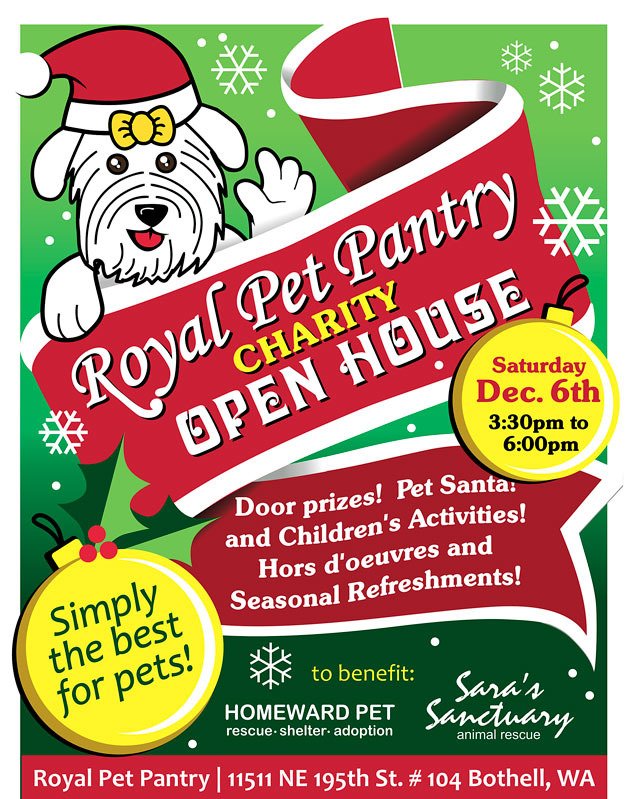 The Royal Pet Pantry will hold a charity open house on Dec. 6.