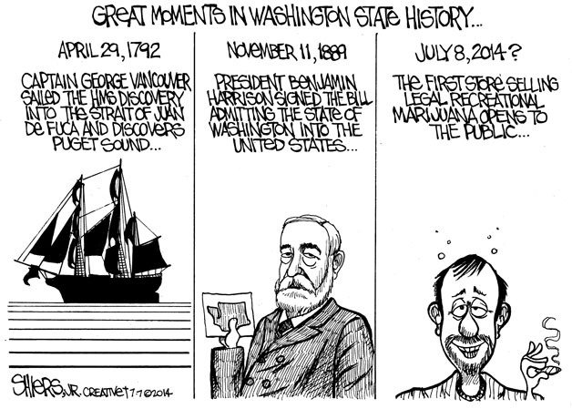 Great moments in Washington State history | Cartoon for July 7