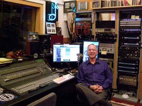 Michael “Mike” Matesky relaxes in the elaborate sound booth at his Opus 4 Studios in Bothell.