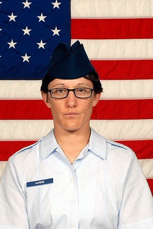 Air Force Airman 1st Class Christina J. Harris graduated from basic military training at Lackland Air Force Base