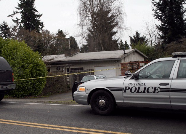 Bothell police are at the crime scene of a violent homicide at the 200 block of 240th St. S.W on Thursday afternoon. The City of Bothell blocked off the street to allow the investigation to continue.