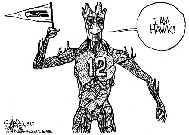 The Seahawks 12th Man: I am Hawk! | Cartoon for July 9