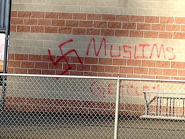 Vandals marked Skyview Junior High in Bothell on Feb. 15 with hate speech.