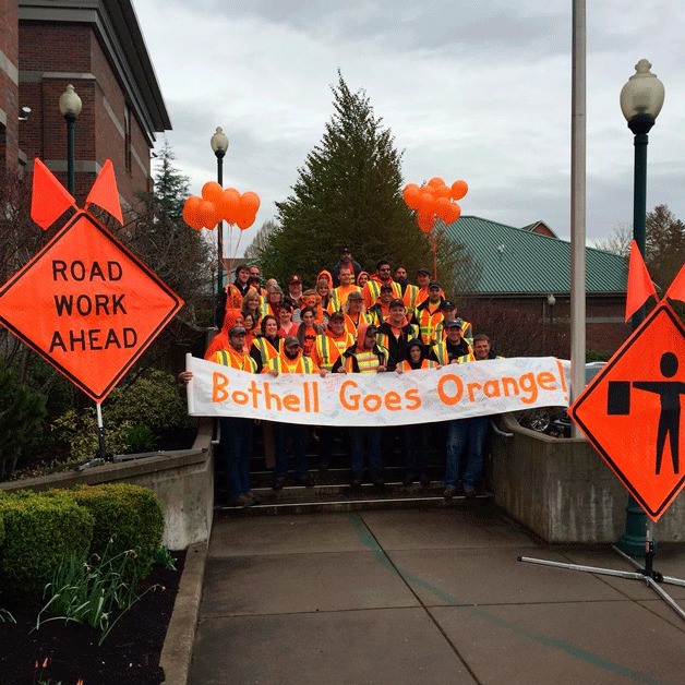 Bothell Public Works Department shows support of  Work Zone Safety Awareness Week.