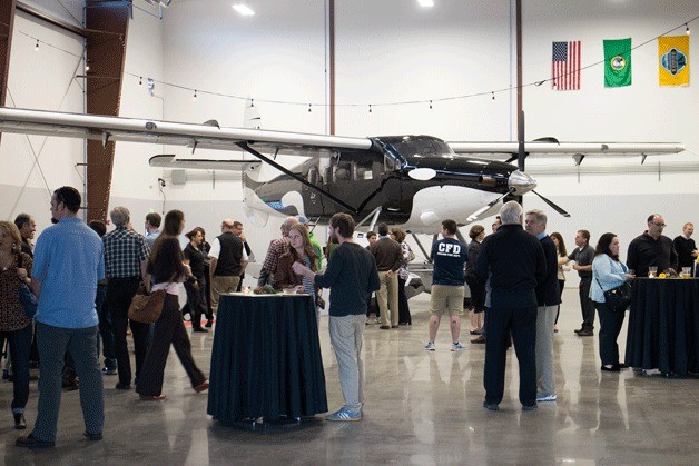 Hundreds of people attended the unveiling and ribbon cutting ceremony of a new hangar at Kenmore Air.