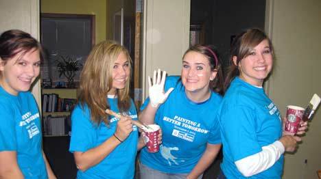 Students from Bothell’s Cedar Park Christian School participated in the Master Builders Care Foundation’s fifth annual “Painting a Better Tomorrow” project Nov. 7 at the Boys & Girls Clubs in Bellevue. Among the Cedar Park volunteers painting were: from left to right